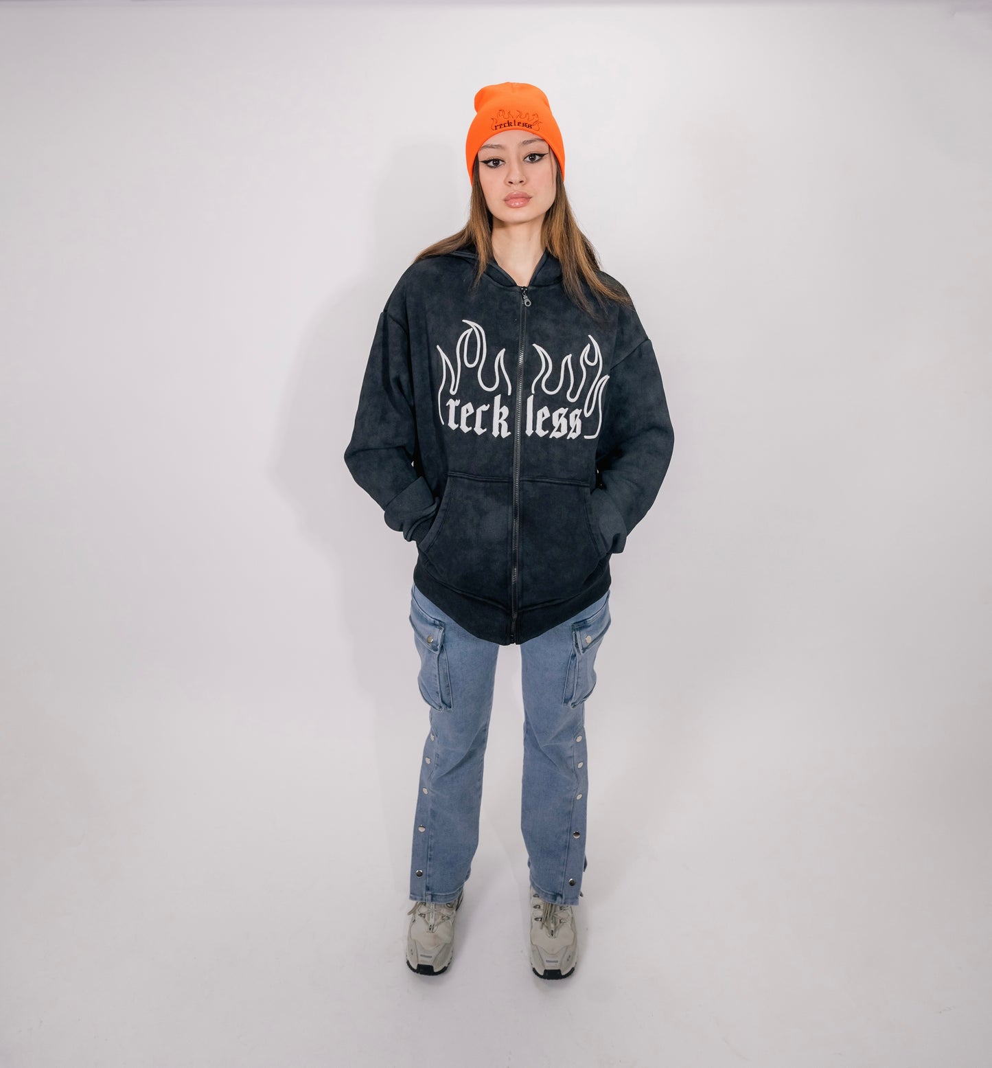 FLAME EMBROIDERED HOODIE