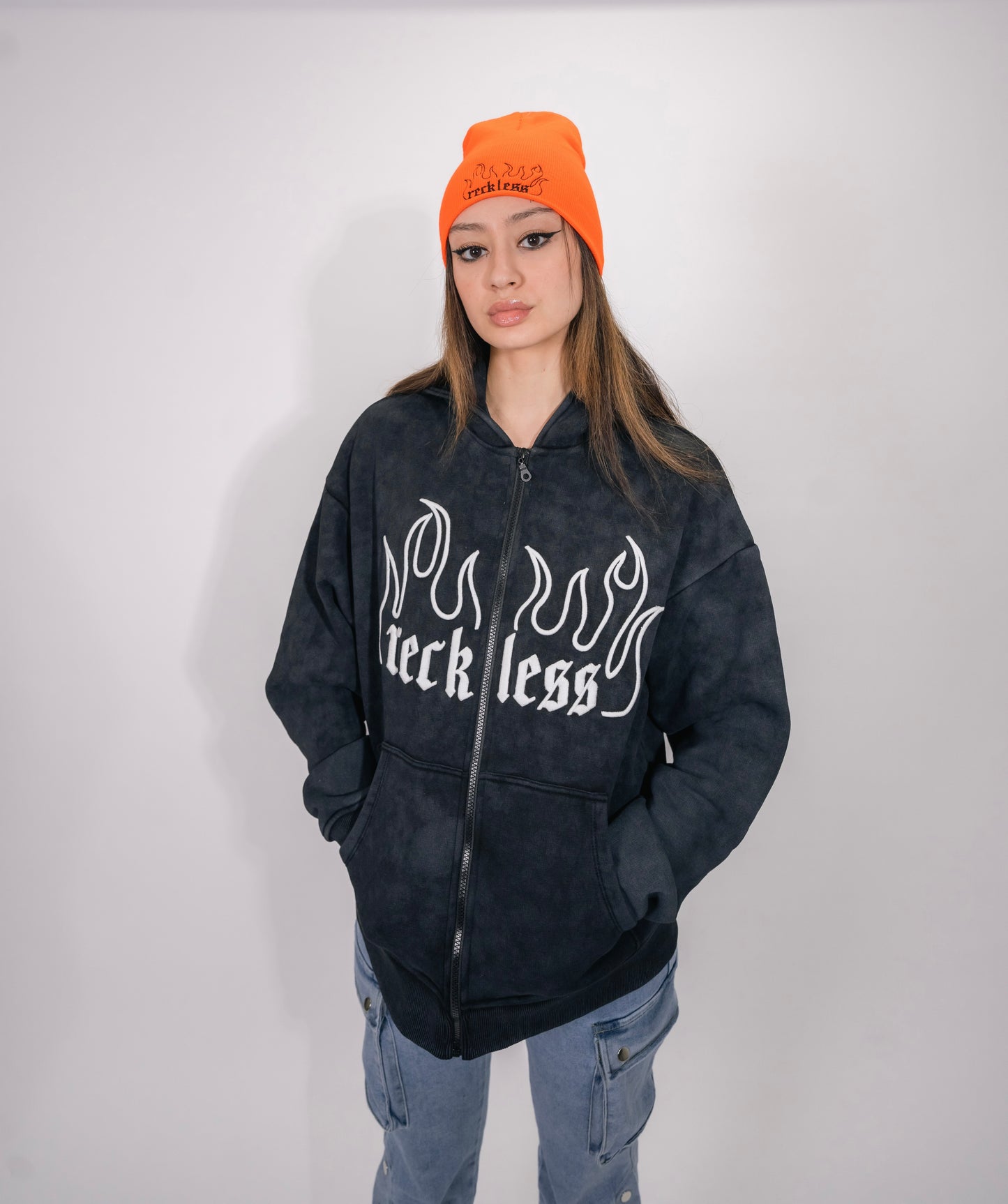 FLAME EMBROIDERED HOODIE