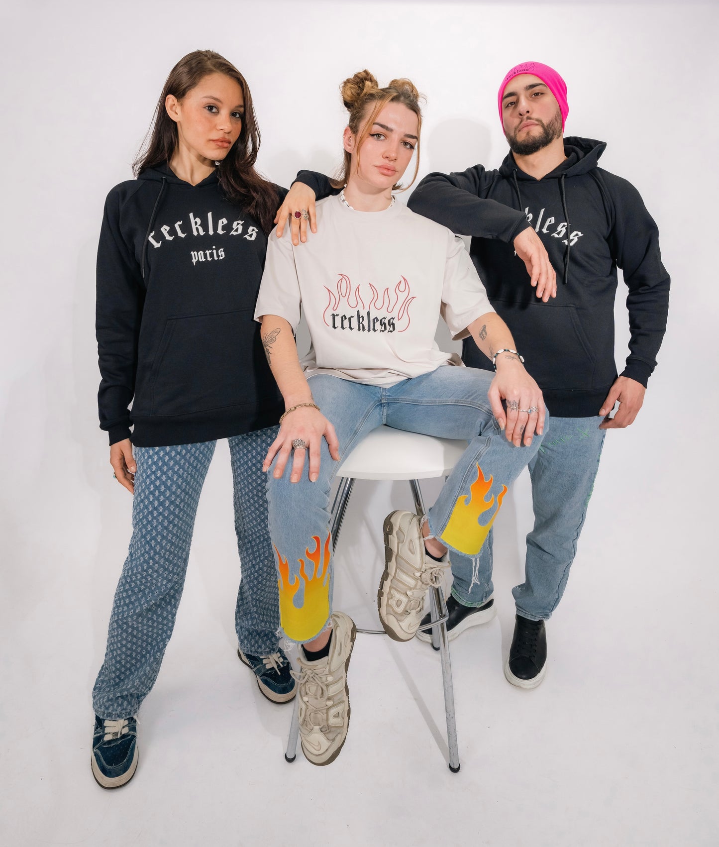BEIGE FLAME T SHIRT 